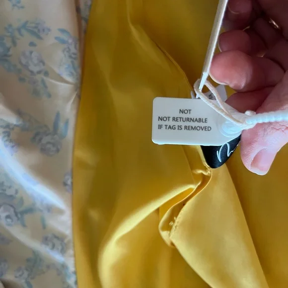 Mew Mews Yellow Floral Ruffled dress size L fits M Bronx and Banco inspired. - Picture 8 of 14